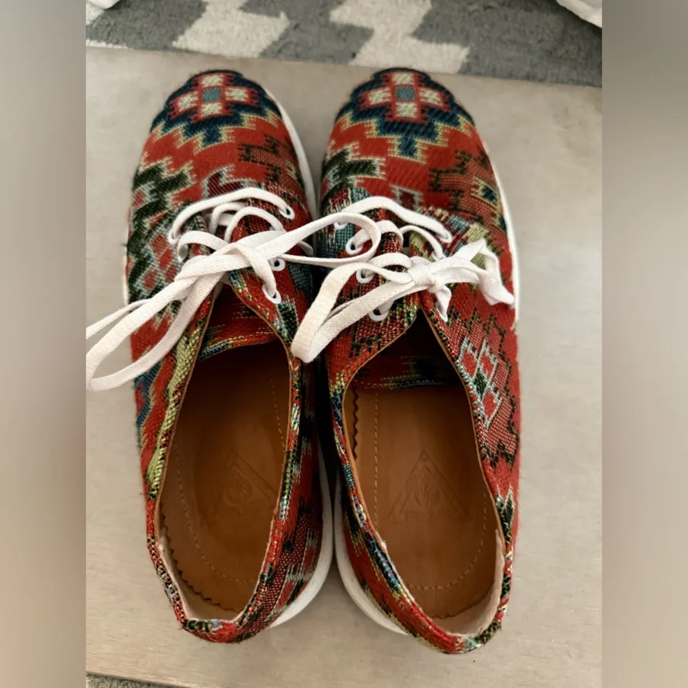 Armenian Rug Pattern Sneakers with White Laces size 9